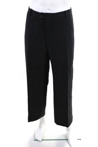 J. Peterman Men's Wool Herringbone Trousers Dark Gray Size 42