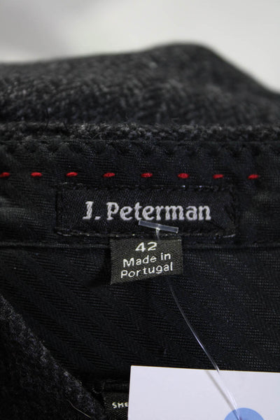 J. Peterman Men's Wool Herringbone Trousers Dark Gray Size 42