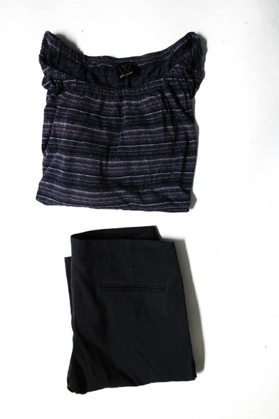 Ella Moss Theory Women's Blouse Casual Pants Purple Blue Size XS 2 Lot 2
