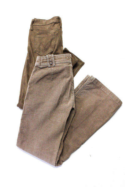 7 For All Mankind Women's Mid-rise Corduroy Zip Pocket Pant  Brown Size 27 Lot