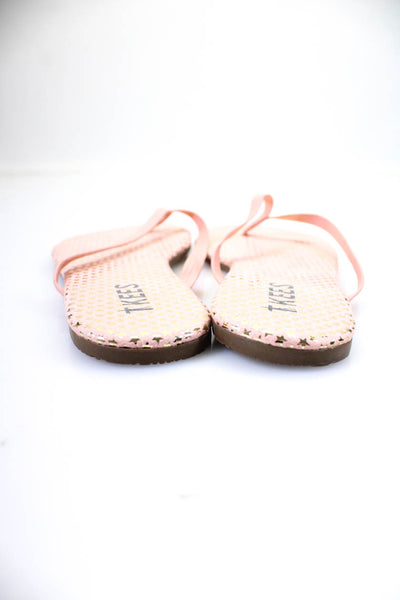 TKEES Childrens Girls Flip Flop Sandals Black Pink Size 2 Lot 2