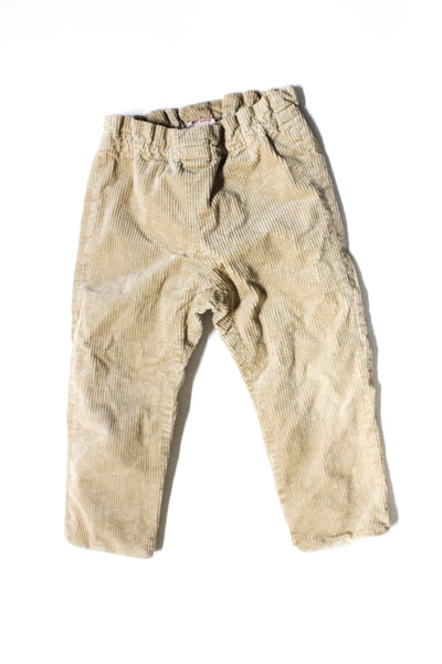 Bonpoint Boys Smocked Solid Cotton Corduroy Pants Beige Size 3A