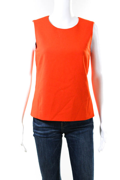 Elizabeth and James Women's Scoop Neck Sleeveless Blouse Orange Size XS
