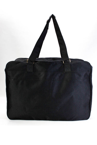 Falchi Women's Adjustable Strap Embroidered Logo Travel Duffle Bag Black