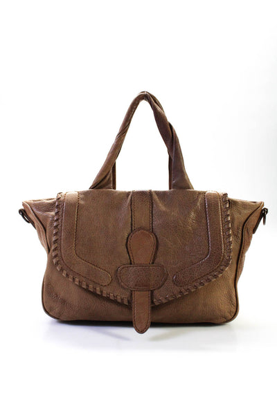 Liebeskind Womens Leather Darted Zipped Double Top Handle Handbag Brown