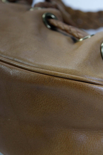 Michael Michael Kors Womens Lace-Up Drawstring Zipped Shoulder Handbag Brown