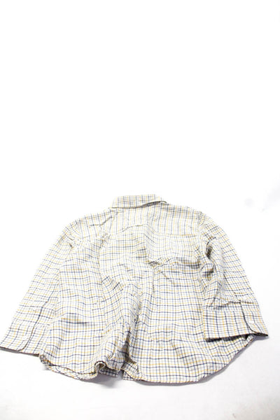 Boy. Band Of Outsiders Boys Cotton Plaid Buttoned Collared Top Yellow Size 3