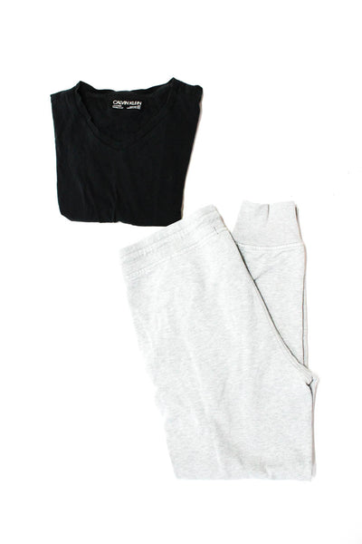 J Crew Calvin Klein Mens Cotton Short Sleeve Top Sweatpants Black Size M L Lot 2