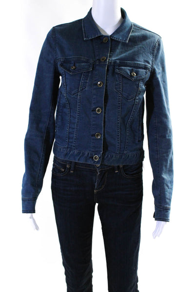 Rag & Bone Womens Button Front Collared Jean Jacket Blue Denim Size 2