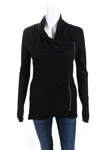 Helmut Lang Women's Asymmetrical Full Zip Jacket Black Size S