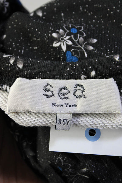 Sea New York Toddler Girls Floral Sheer Sleeved Shirt Grey Blue Size 3-5 Y