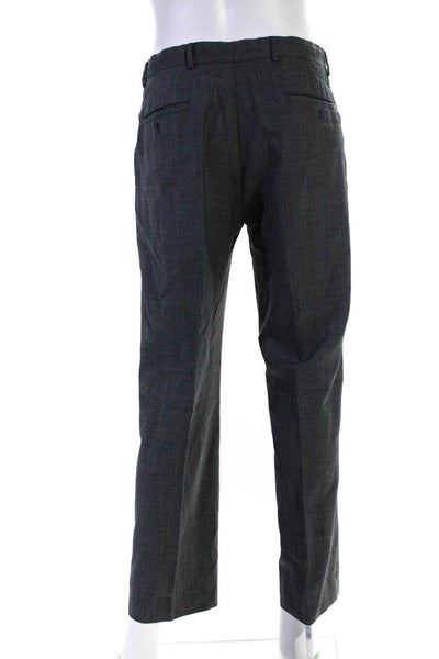 Michael Kors Mens Zip Front Flat Front Houndstooth Dress Pants Gray Size 32