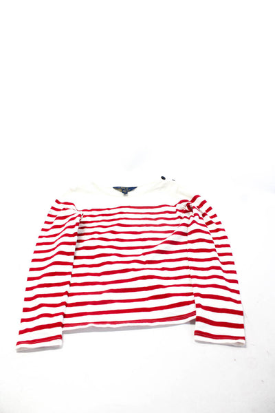 Polo Ralph Lauren Kids Crewneck Long Sleeves T-Shirt Red White Striped M Lot 3