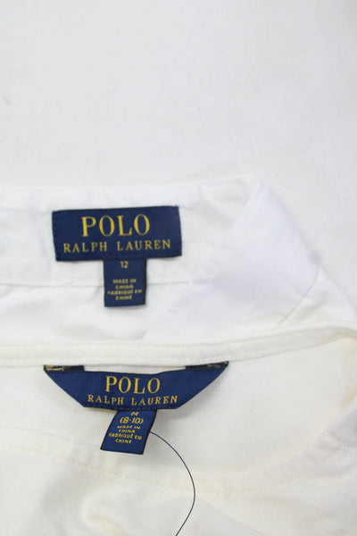 Polo Ralph Lauren Kids Crewneck Long Sleeves T-Shirt Red White Striped M Lot 3