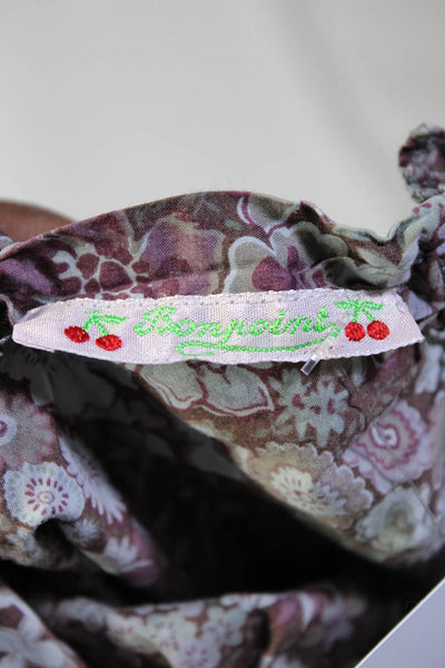 Bonpoint Girls Ruffle Trim Floral Cotton Blouse Top Multicolor Size 2
