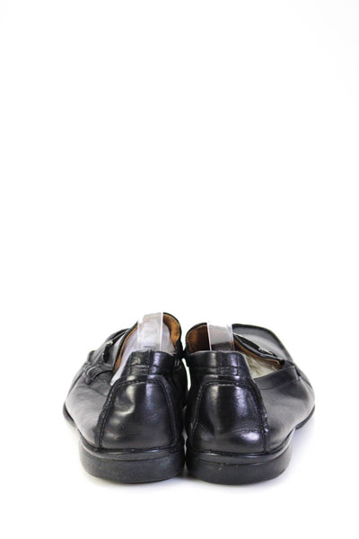Bruno Magli Mens Apron Toe Buckled Slip-On Square Toe Loafers Shoe Black 9.5