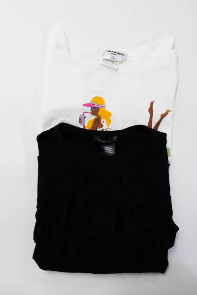 Sonia Rykiel Flowers By Zoe Girls Shirts Black White Size Large 8 Lot 2