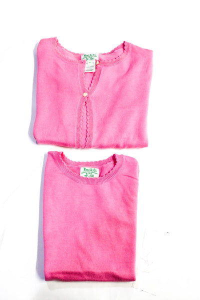 Best & Co Childrens Girls Sweater Cardigan Tank Top Twinset Pink Size 8