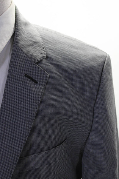 Boss Hugo Boss Mens Two Button Notched Lapel Blazer Jacket Gray Size 42L