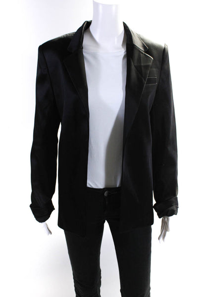 Alexander Wang Womens Open Front Back Slit Long Sleeve Blazer Black Size 10