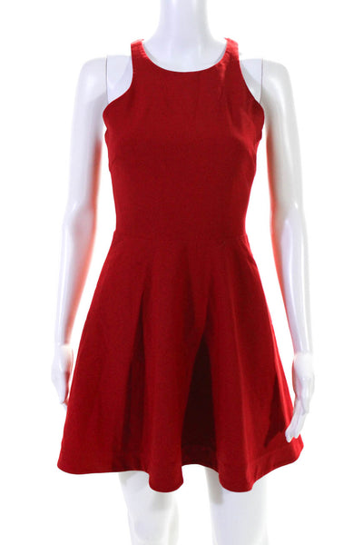 Elizabeth And James Women's Scoop Neck Sleeveless Fit Flared Mini Dress Red Size