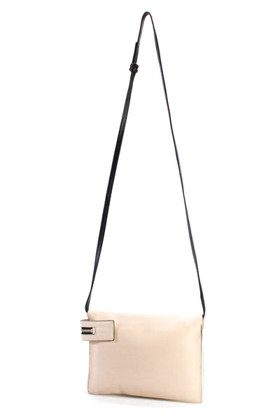 Victoria Beckham Womens Colorblock Zipped Buckled Strap Shoulder Handbag White