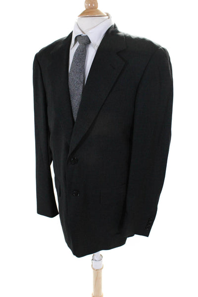 Pal Zileri Mens Notched Collar Button Up Blazer Jacket Charcoal Gray Size 48