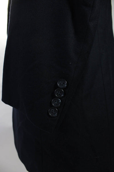 Hickey Freeman Men's Wool Solid Two Button Blazer Navy Size 46L