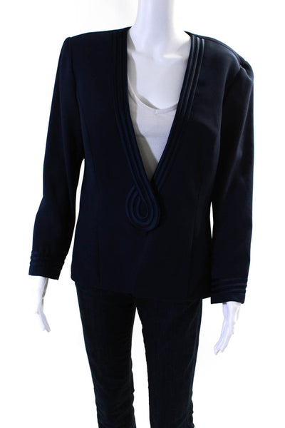 Karen Millen Womens Suit Jacket Navy Blue Size Small