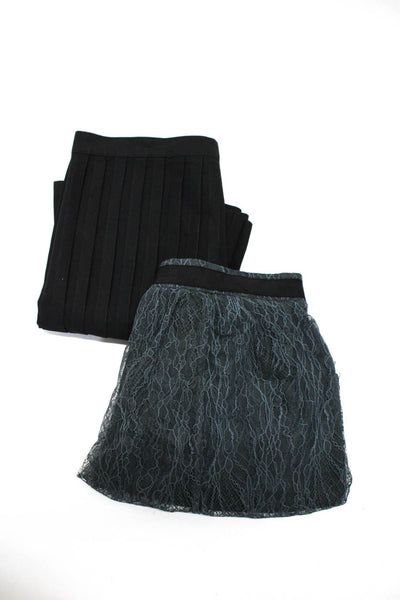 Club Monaco Amity Womens Lace Pleated Skirt Gray Black Size 4 2 Lot 2