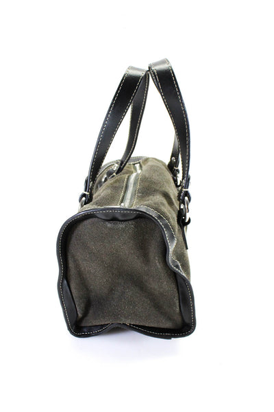 Barneys New York Womens Suede Mini Shoulder Handbag Gray Black