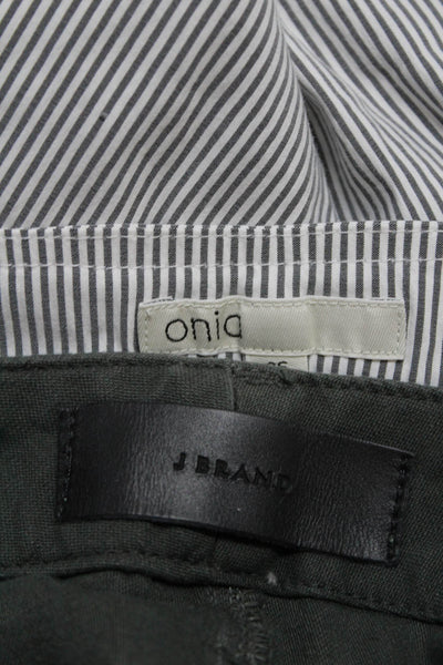 J Brand Onia Mens Mid Length Buttoned Shorts Green Black White Size 33, 36 Lot 2
