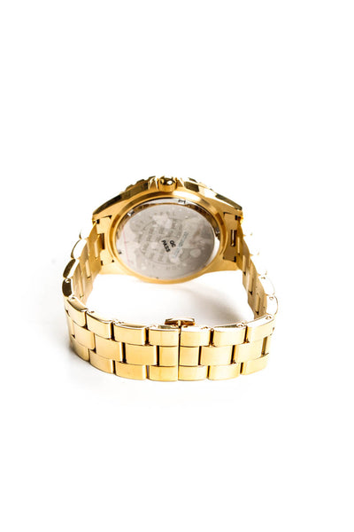 Folli Follie Women's Gold Tone 43mm Round Crystal Face Chain Link Watch