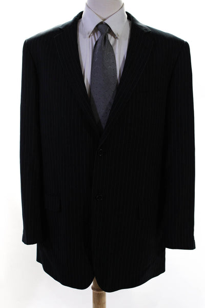 Gianni Uomo Men's Collared Long Sleeves Shoulder Pad Pin Striped Jacket Size 46