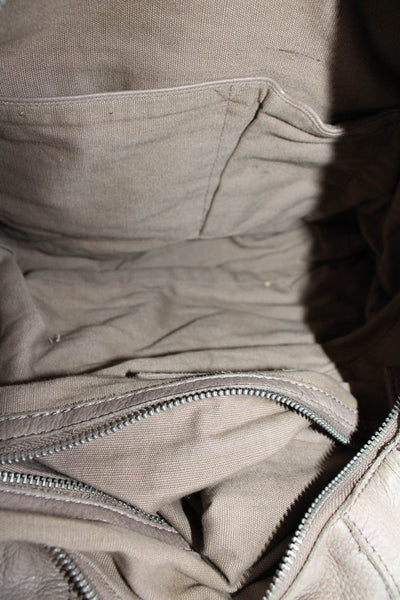 Liebeskind Women's Leather Zip Crossbody Handbag Beige Gray