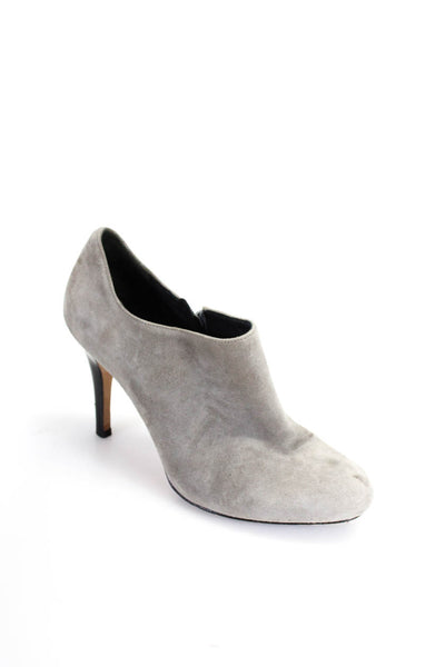 Cole Haan Womens Gray Suede Zip High Heel Ankle Boots Shoes Size 8.5B