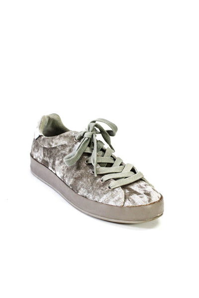 Rag & Bone Womens Green Velour Lace Up Low Top Fashion Sneakers Size 6