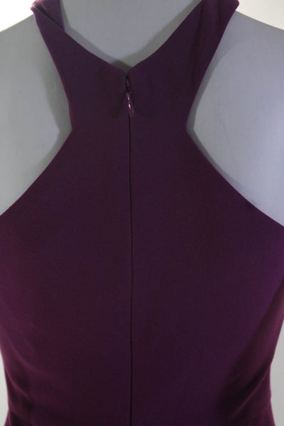Likely Womens Purple Criss Cross Halter Zip Back Sleeveless Pencil Dress Size 2
