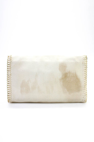 Urban Expressions Womens Chain Handled Crossbody Clutch Handbag Cream Gold Tone