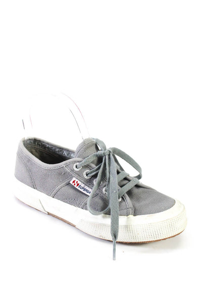 Superga Womens Darted Lace-Up Low Top Textured Sole Sneakers Gray Size EUR36