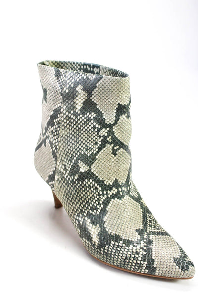 Dolce Vita Womens Pointed Toe Animal Print Heel Ankle Boots Gray Size 7