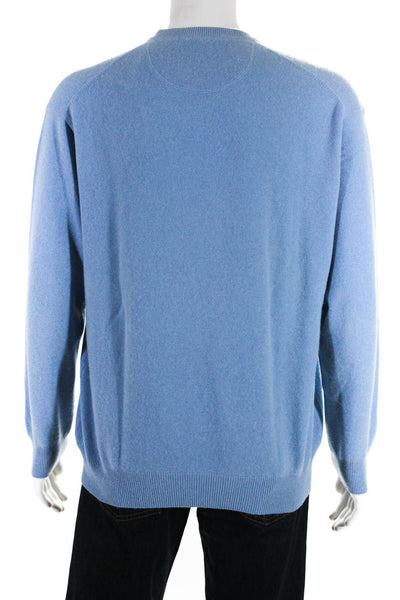 Folio Men's Long Sleeve Wool Crew Neck Sweater Baby Blue Size M