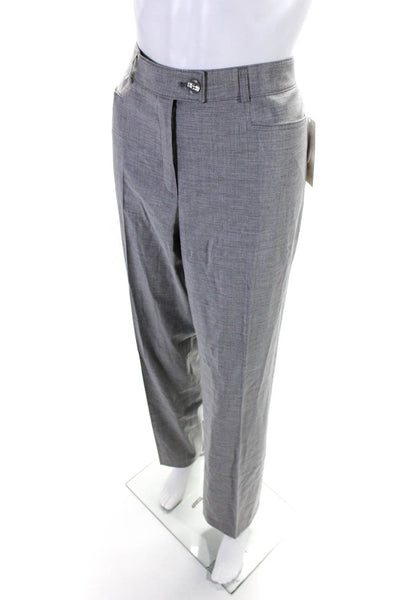 BASLER Women's Mid Rise Wool Pleated Front Dress Pants Gray Size 40