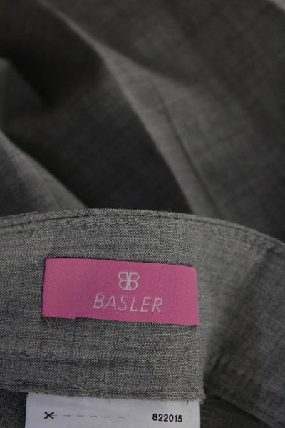BASLER Women's Mid Rise Wool Pleated Front Dress Pants Gray Size 40