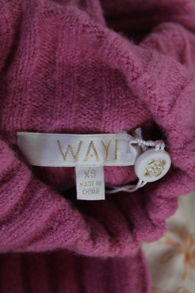 Wayf  Women's Long Sleeve Turtle Neck Sweater Pink Size XS