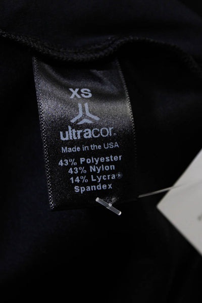 Ultracor Mens Camouflage Zipped Striped Ribbed Varsity Jacket Black Size XS