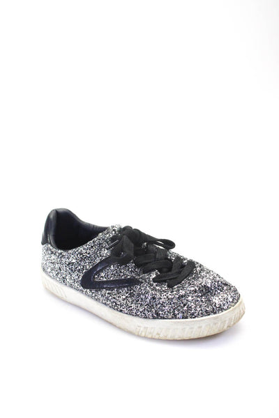 Tretorn Womens Glitter Lace Up Low Top Fashion Sneakers Gray Size 8.5