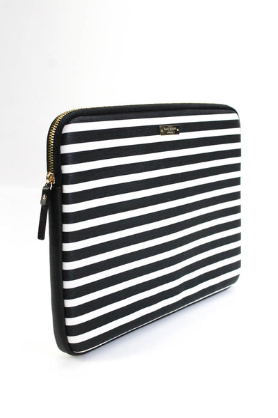Kate Spade New York Unisex Navy Blue White Coated Canvas Striped Tablet Case