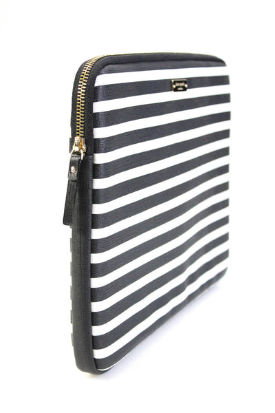 Kate Spade New York Unisex Navy Blue White Coated Canvas Striped Tablet Case