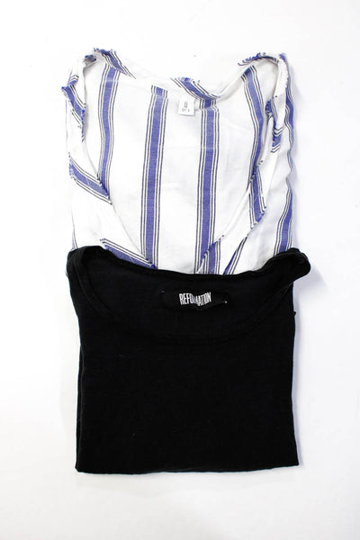 Bec & Bridge Reformation Womens Striped T-Shirt Blouse White Size XS/2 Lot 2